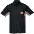Mens "Canada Flag" Canadian Dress Shirt (pocket print) - Black/Charcoal/Red
